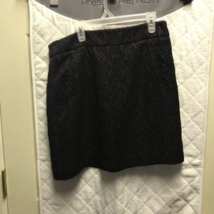 Loft black and burgundy velvet skirt NWOT